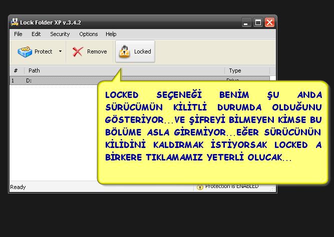 XP için Özel Dosya Ve Sürücü Kilitleme Programı...Lock FolderXP