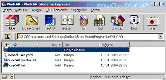 Winrar Kullanımı 3.51 TR Winrar Kullanımı 3.51 TR