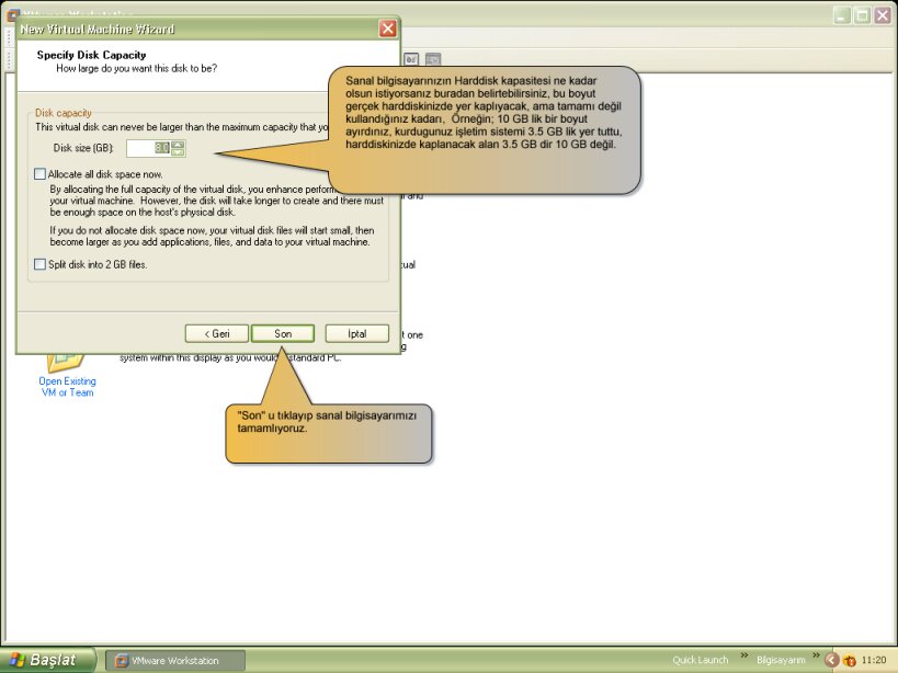 Sanal Bilgisayar (WMvare Workstation )