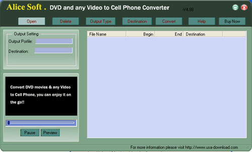 Alice DVD any Video to Cell Phone Converter v5.00