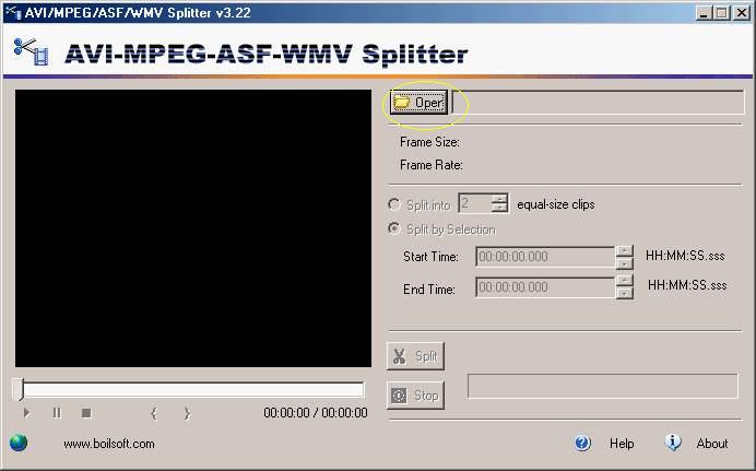 AVI/MPEG/ASF/WMV Splitter ile film bölme programı