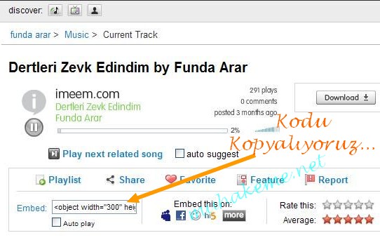 imeem.com'daki mp3'ü Foruma Ekleme Resimli Anlatım