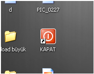 Bilgisayarı Kapat Tuşunu Masaüstüne Taşıyın