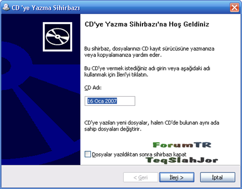 Windows Kendi Cd Çekme Özelliği * ResimLi Anlatım [Bilmeyenler İçin]