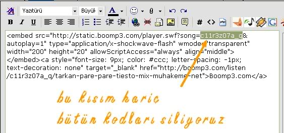 Boomp3 deki mp3 ü Foruma ekleme Resimli anlatim
