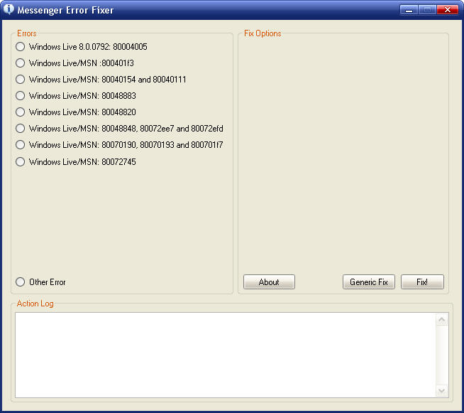 Messenger Error Fixer(msn hata onarir) Messenger Error Fixer(msn hata onarir)
