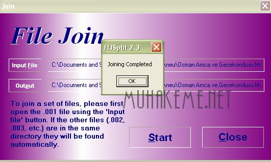 HJSplit ile parçaları Birleştirme Resimli Anlatım (.001,.002)
