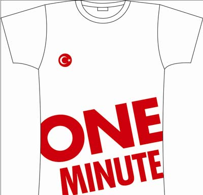 ''one minute'' tişörtleri