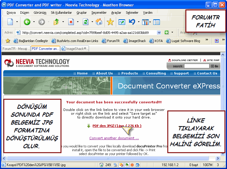 Online format dönüstürücü (Word - pdf - jpg formatlarini farkli formatlara dönüstür)