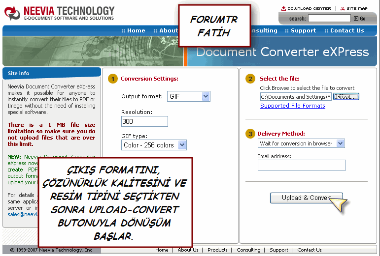 Online format dönüstürücü (Word - pdf - jpg formatlarini farkli formatlara dönüstür)