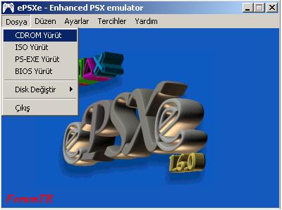 ePCXe (Gelişmiş PSX Emulatörü) v.1.6.0 PDT anlatimi resimli