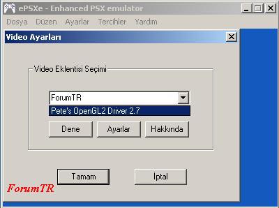 ePCXe (Gelişmiş PSX Emulatörü) v.1.6.0 PDT anlatimi resimli