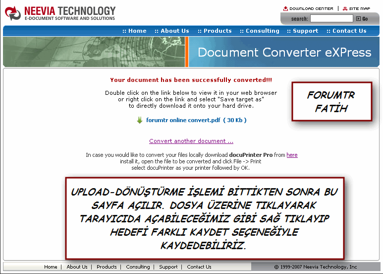Online format dönüstürücü (Word - pdf - jpg formatlarini farkli formatlara dönüstür)