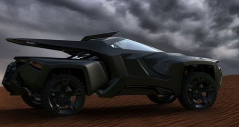 Batmobil'den esinlenen arazi aracı Batmobil'den esinlenen arazi aracı