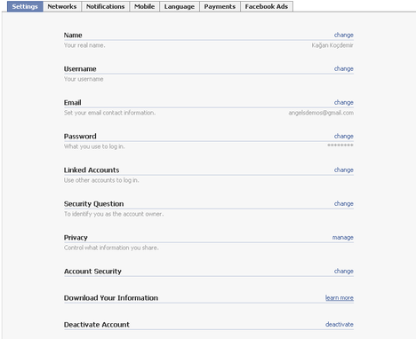 Facebook profilinizi indirin Facebook profilinizi indirin