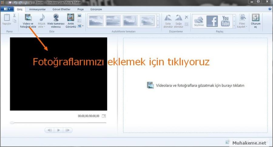 Windows 7 movie maker slayt hazirlama