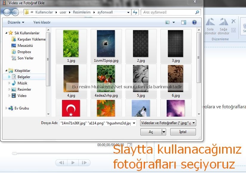 Windows 7 movie maker slayt hazirlama