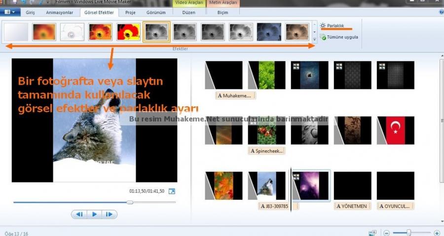 Windows 7 movie maker slayt hazirlama