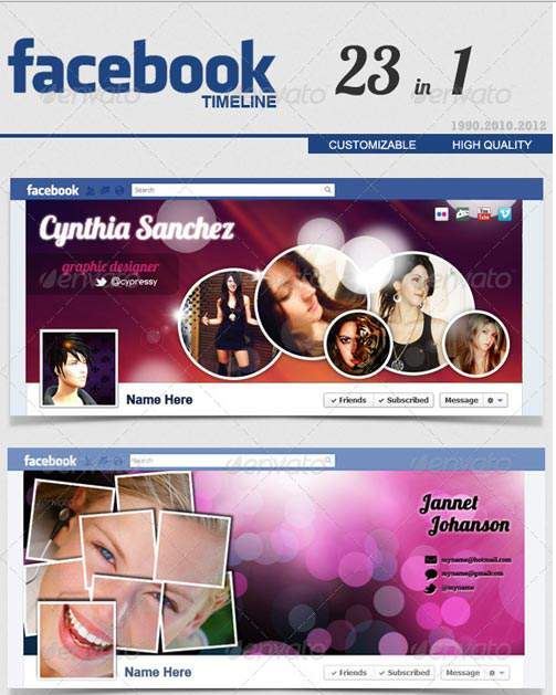 Facebook Timeline hazır şablonları