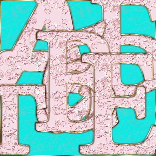 3D ve Motifli alfabe dosyası 3D ve Motifli alfabe dosyası
