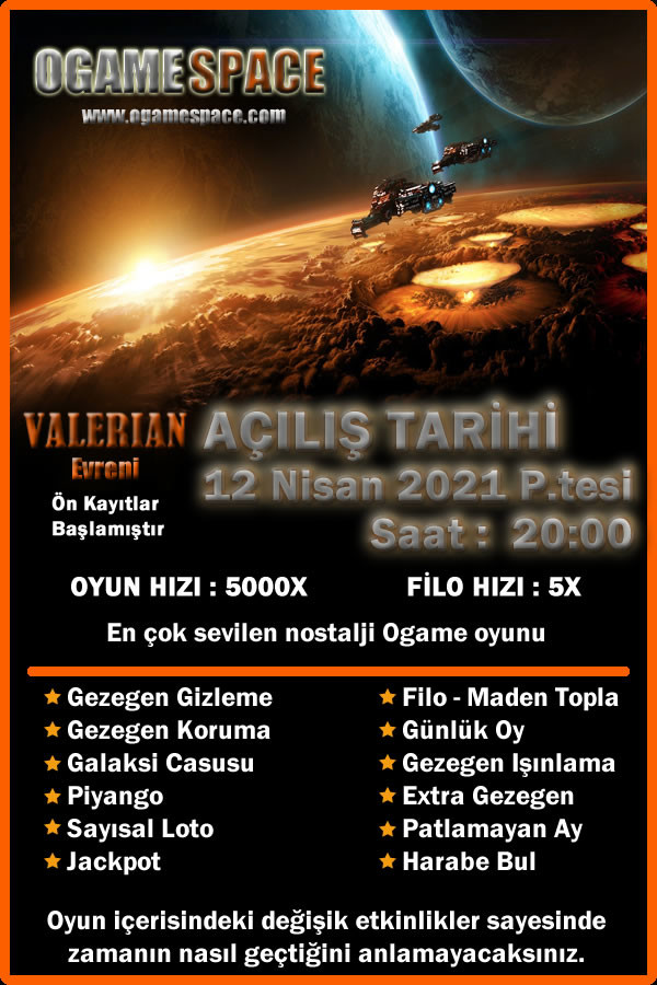 OgameSpace - VALERIAN Evreni Açılıyor.