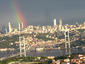 İstanbul bu sabah gökkuşağı ile uyandı 