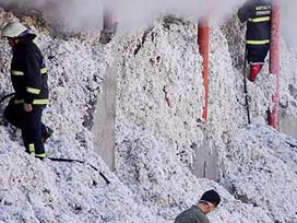 600 ton pamuk iddia yüzünden kül oldu 