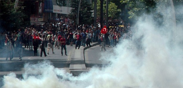 Ankara'daki eylemde çarpıcı olay