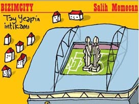 Arena protestosu karikatürlerde