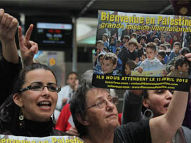 Avrupalı aktivisler İsrail´i protesto etti