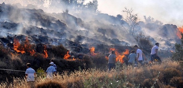 Balıkesir'deki yangın köye ilerliyor 