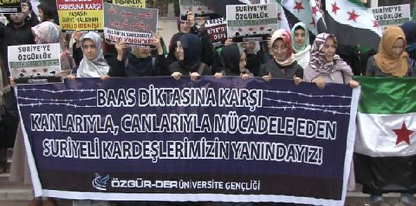 Beyazıt'ta Esad protestosu