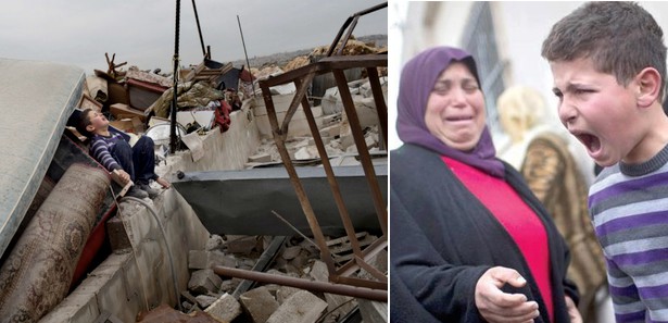 Evleri yıkılan Filistinli çocuğun feryadı 