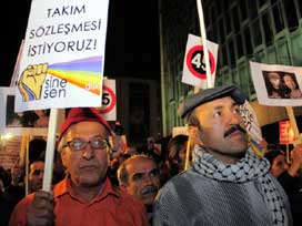 Film yapımcıları Taksim'de eylem yaptı 
