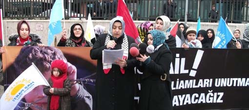 HAS Partili kadınlar, İsrail’i protesto etti 