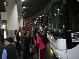 Otogarlarda bayram yoğunluğu arttı' 