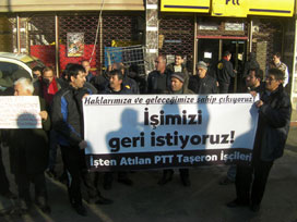 PTT'den çıkarılan taşeron işçiler eylem yaptı 