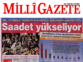 SP'nin tavan yaptığı Milli Gazete'deki seçim anketi