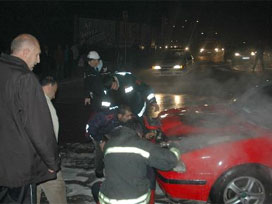 Seyir halindeki otomobilde yangın