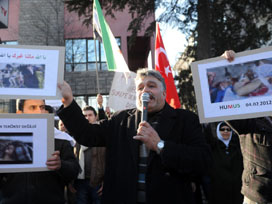 Suriye Başkonsolosluğu önünde protesto 