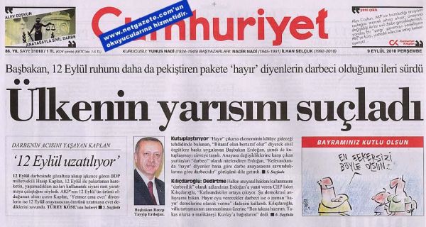 'Hayır'cı Cumhuriyet'ten 12 Eylül dizisi
