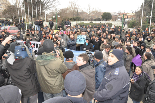 Edirne’de ulaşım zammı protestosu /