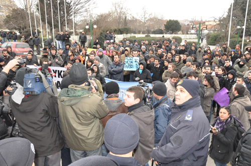 Edirne’de ulaşım zammı protestosu / Edirne’de ulaşım zammı protestosu /