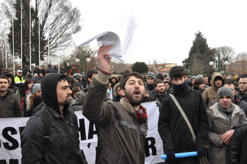 Edirne’de ulaşım zammı protestosu / Edirne’de ulaşım zammı protestosu /