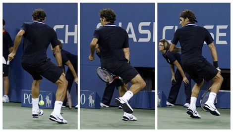 Federer bunu hep yapıyor, yine yaptı!