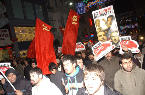 Taksim'de Libya protestosu /