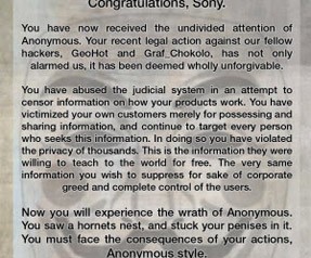 'Anonim' Sony sunucularını hedef aldı! 