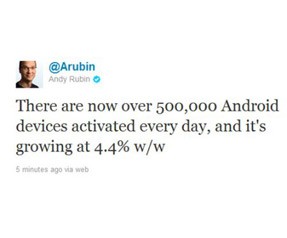 Her gün beş yüz bin Android! 