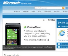 Microsoft'un yeni web sitesi 