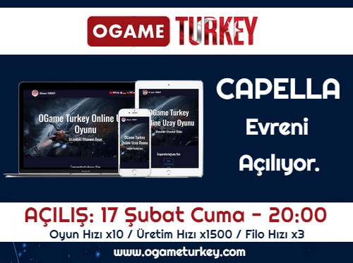 OGame Yeni Evren CAPELLA Açılıyor. www.ogameturkey.com